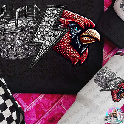 BAND Lightning Bolt Rhinestone Mascots SHIRT