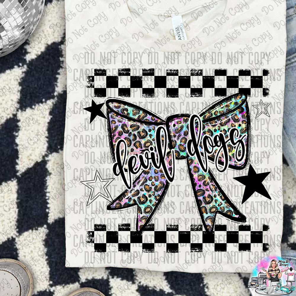 Color Splatter Coquette Bow Over 100 Mascots to Choose from Shirt