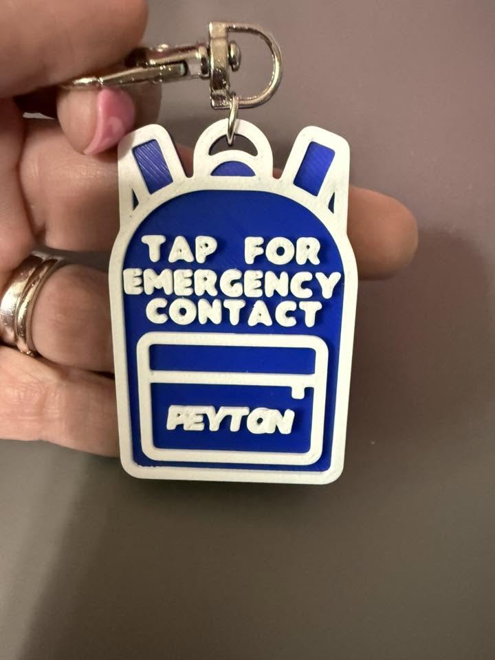 Backpack Tag 3D printed NFC Custom