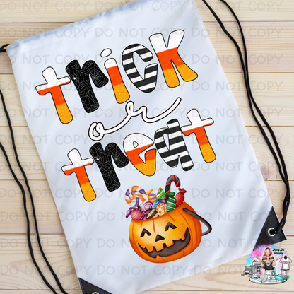 Halloween Trick or Treat Personalized Drawstring Bag