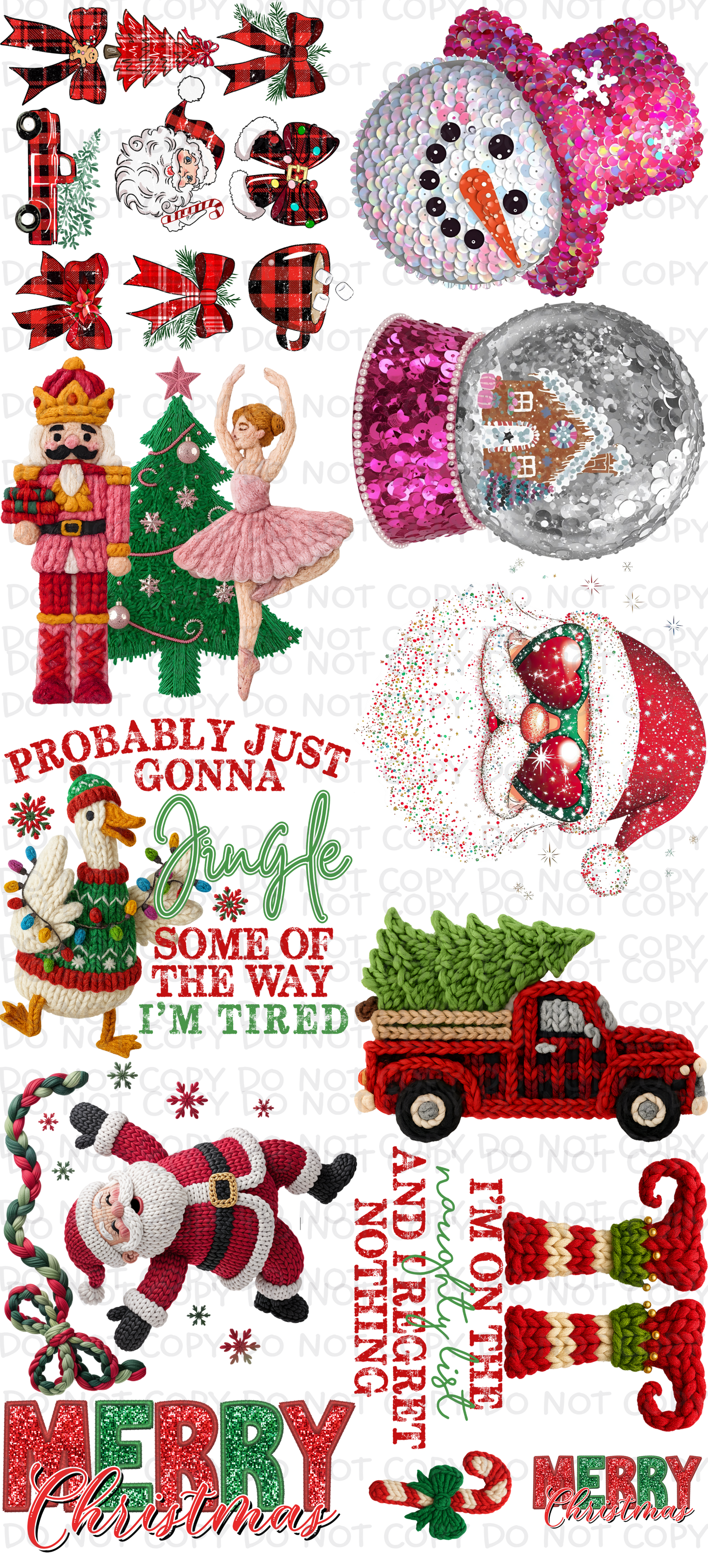 48 inch Christmas  Pre-Made DTF Gang Sheet 22 x 48 inches