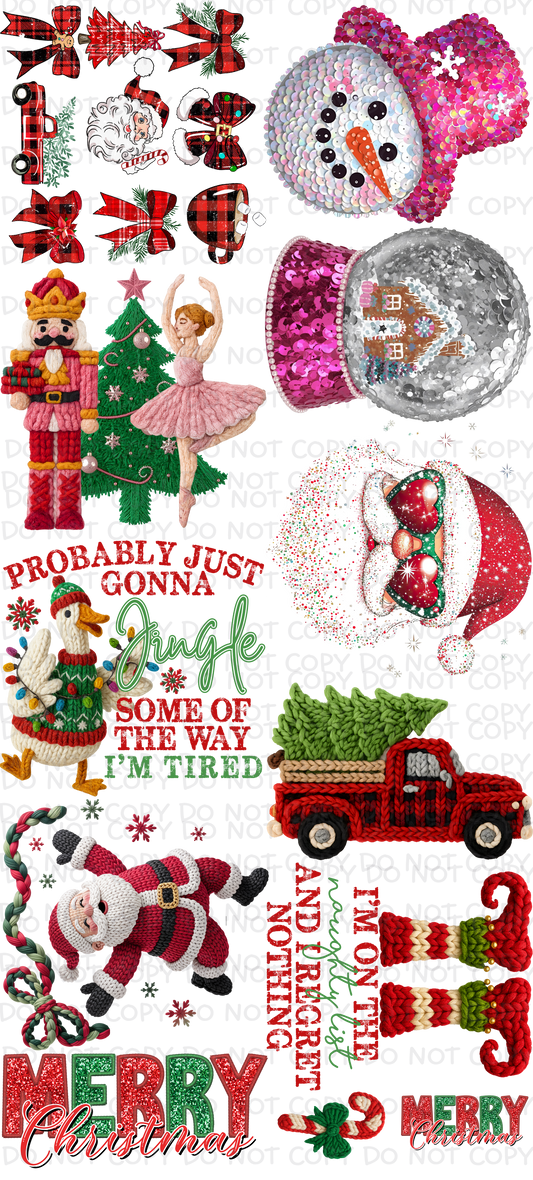 48 inch Christmas  Pre-Made DTF Gang Sheet 22 x 48 inches