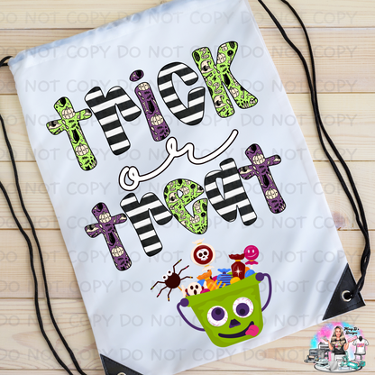 Halloween Trick or Treat Personalized Drawstring Bag