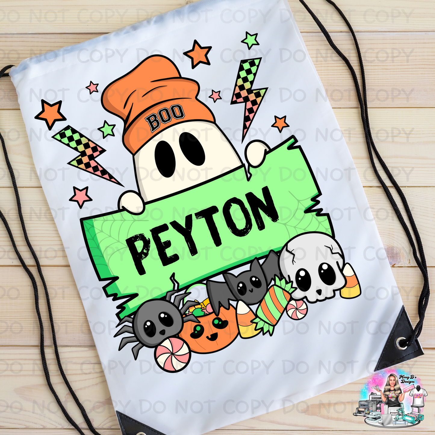 Halloween Trick or Treat Personalized Drawstring Bag