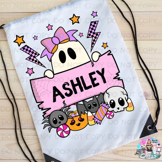 Halloween Trick or Treat Personalized Drawstring Bag