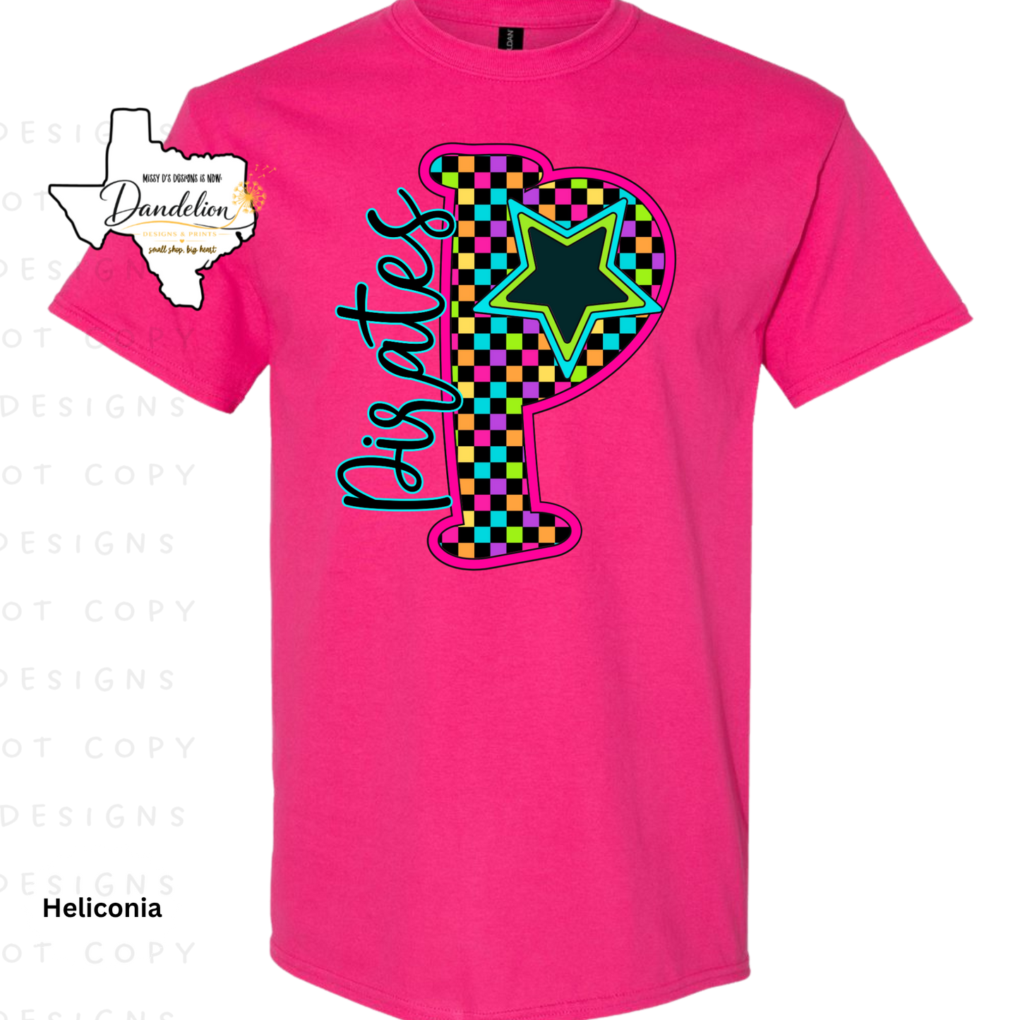 Pirates P Letter Tee - Heliconia