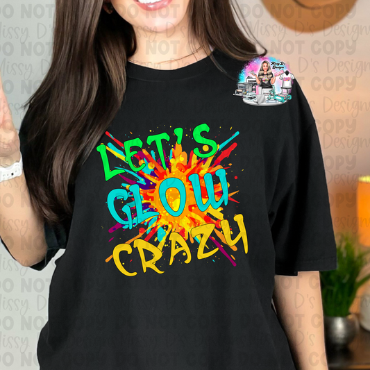 Let's Glow Crazy Glow Party Splatter SHIRT