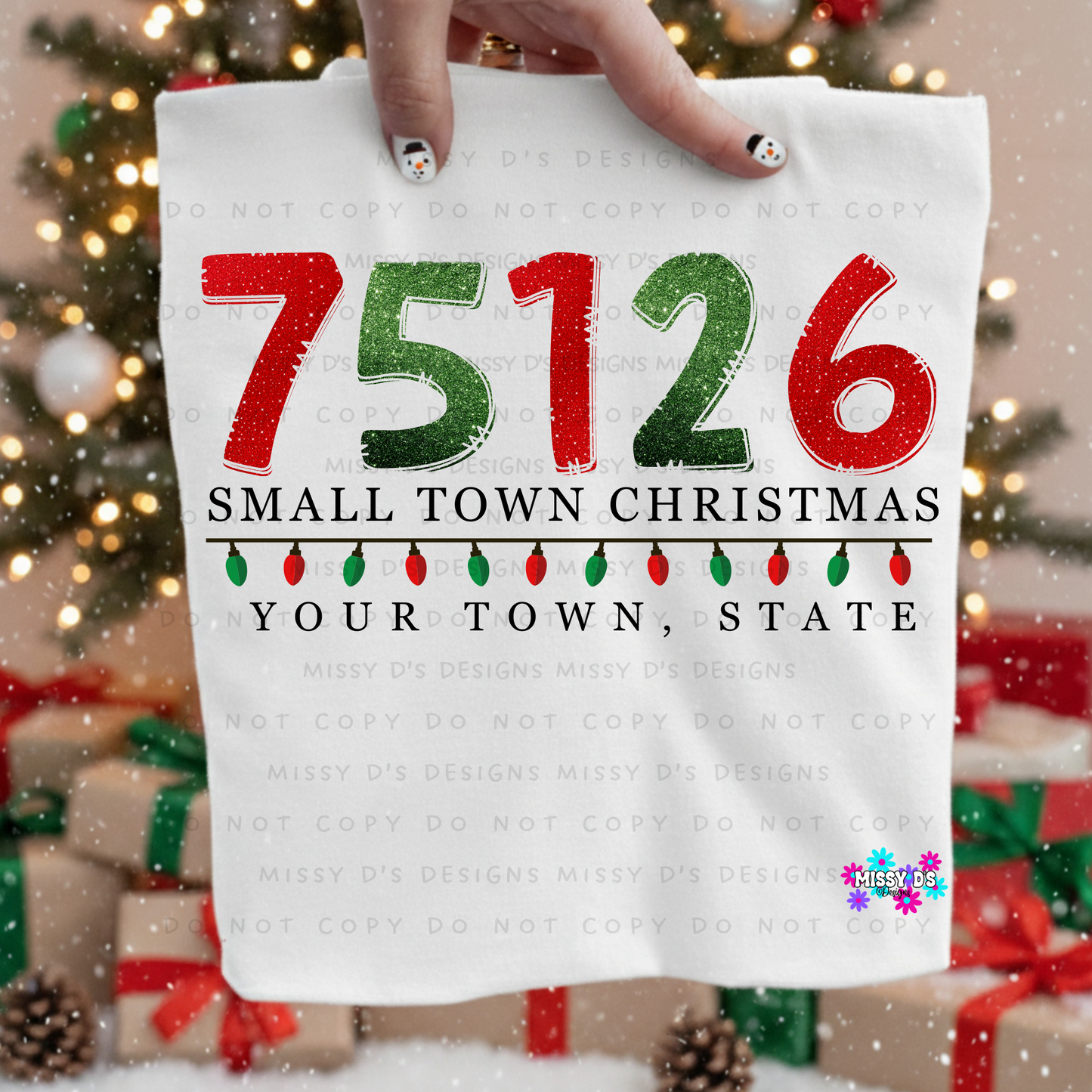 Customizable Small Town Christmas Custom DTF TRANSFER
