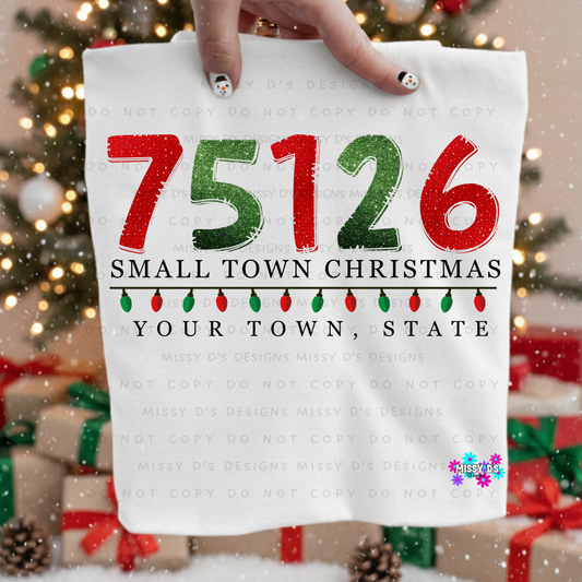 Customizable Small Town Christmas Custom DTF TRANSFER