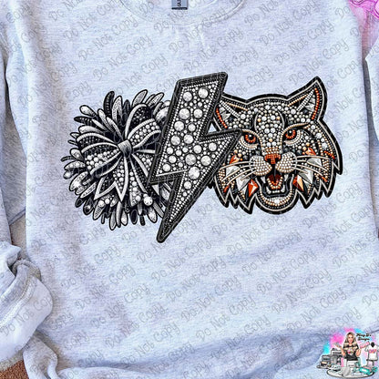 Lightning Bolt Rhinestone Cheer Mascots SHIRT