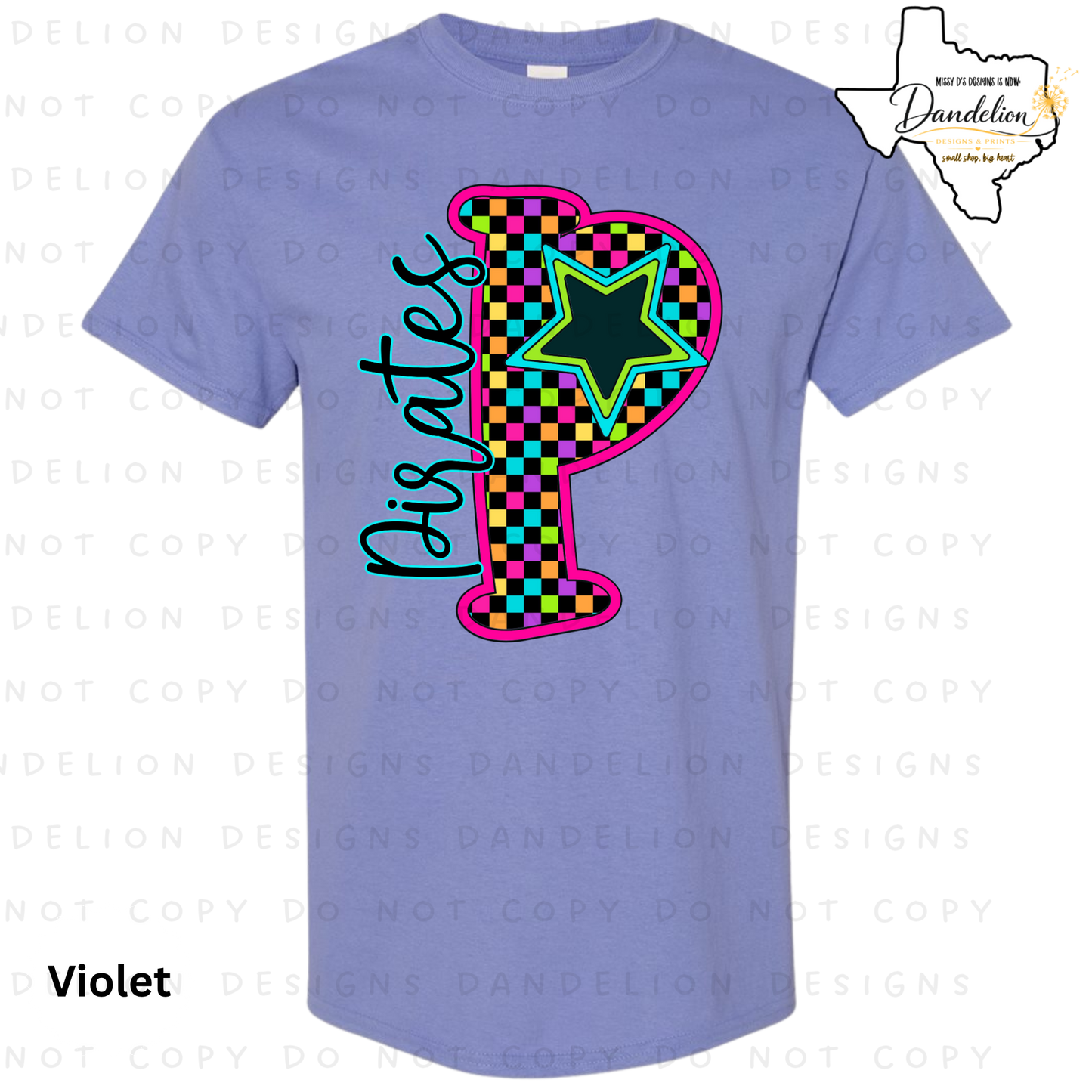 Pirates P Letter Tee - Violet