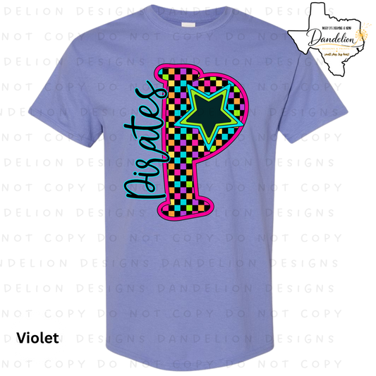 Pirates P Letter Tee - Violet