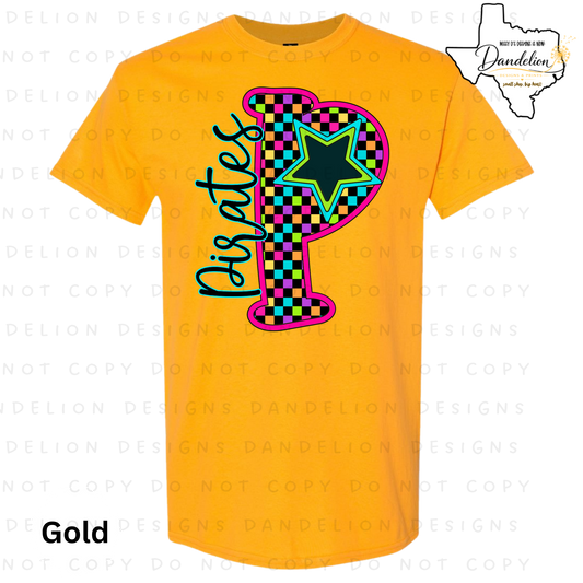 Pirates P Letter Tee - Gold