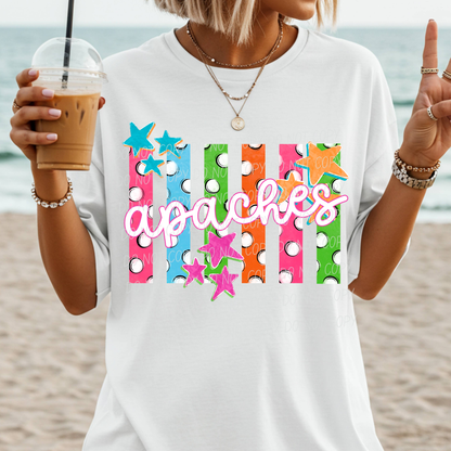 Colorful Polka Dot Stripes Mascots Unisex T-Shirt