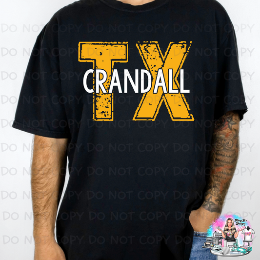 Crandall TX(gold) pirates distressed SHIRT