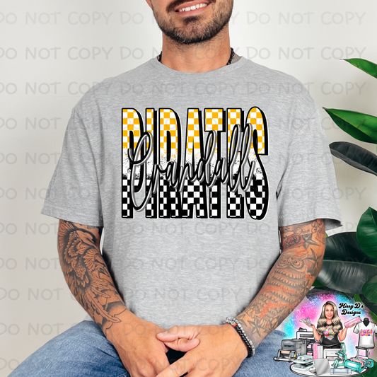 Crandall Pirates Stacked Checkered SHIRT