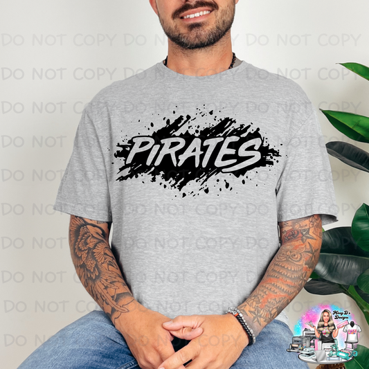 Black Paint Splatter Pirates SHIRT