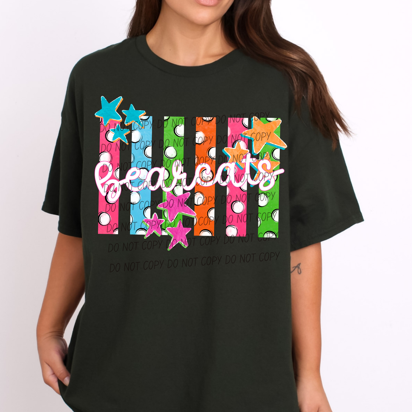 Colorful Polka Dot Stripes Mascots Unisex T-Shirt