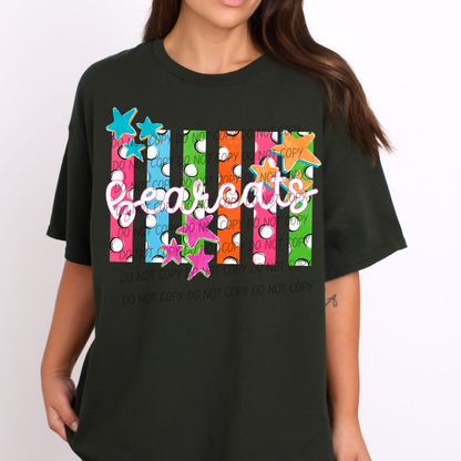 Colorful Polka Dot Stripes Mascots Unisex T-Shirt