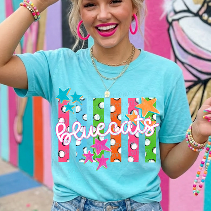 Colorful Polka Dot Stripes Mascots Unisex T-Shirt