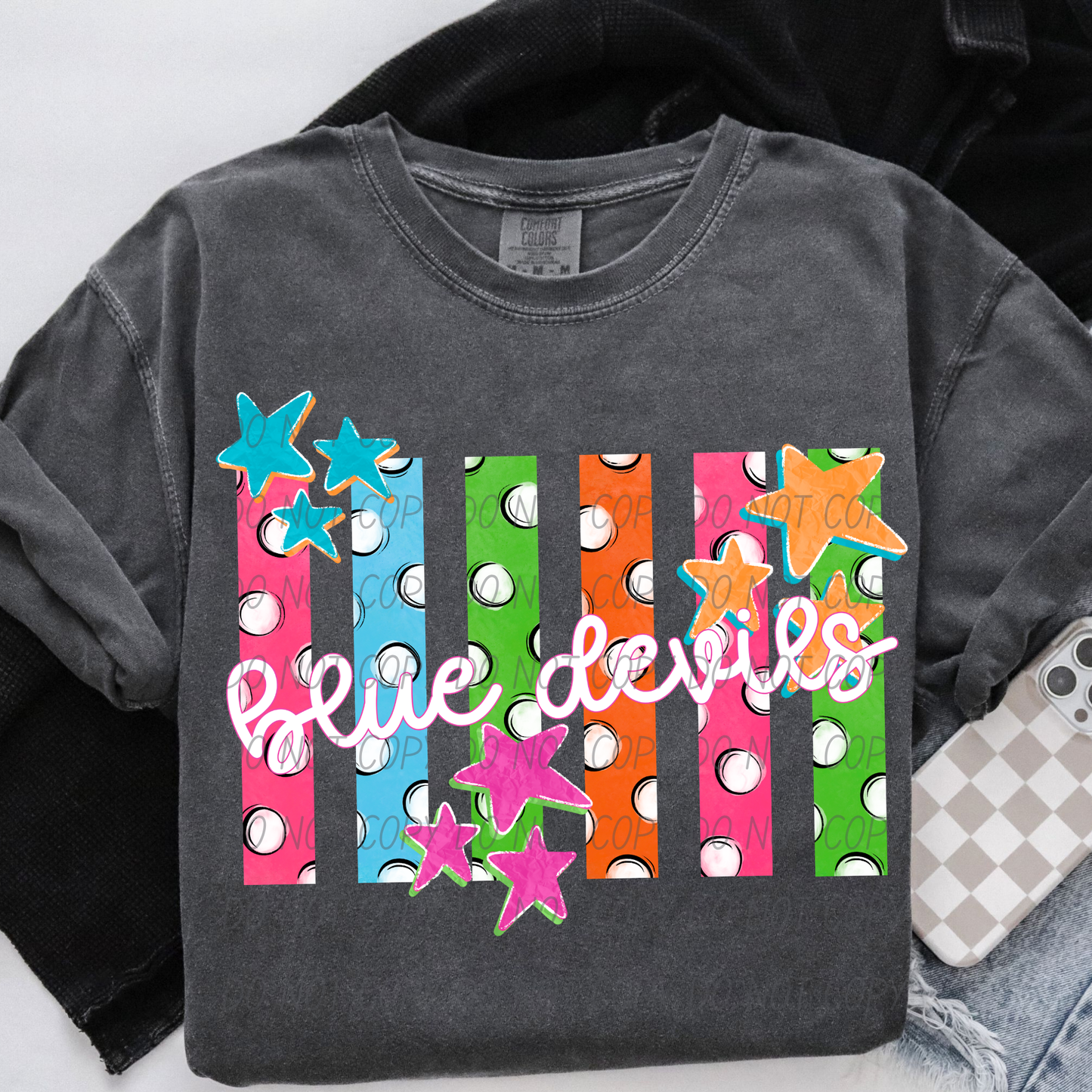 Colorful Polka Dot Stripes Mascots Unisex T-Shirt