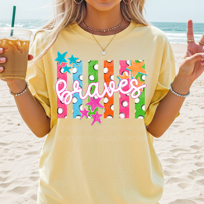 Colorful Polka Dot Stripes Mascots Unisex T-Shirt