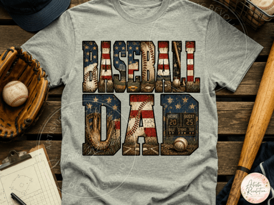 Baseball Dad Block Letters Flag