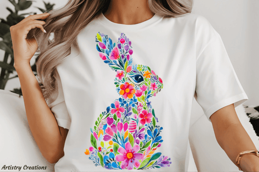 Floral Easter Bunny Coquette  SHIRT