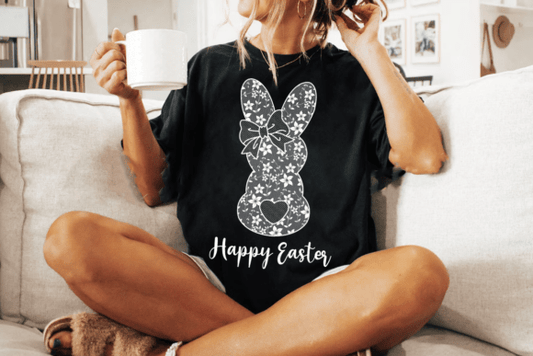 Faux Lace Happy Easter Bunny SHIRT