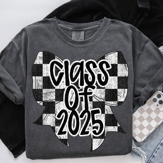 Class of 2025 Checkered Bow Coquette SHIRT