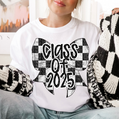 Class of 2025 Checkered Bow Coquette SHIRT