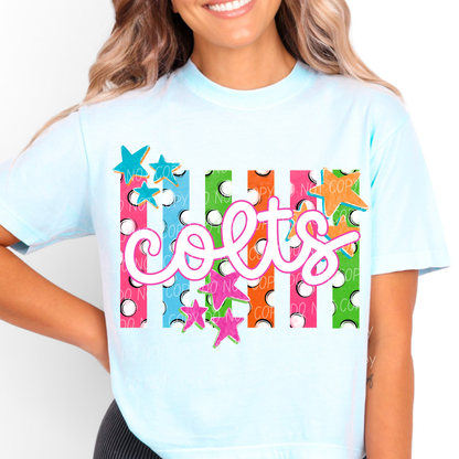 Colorful Polka Dot Stripes Mascots Unisex T-Shirt