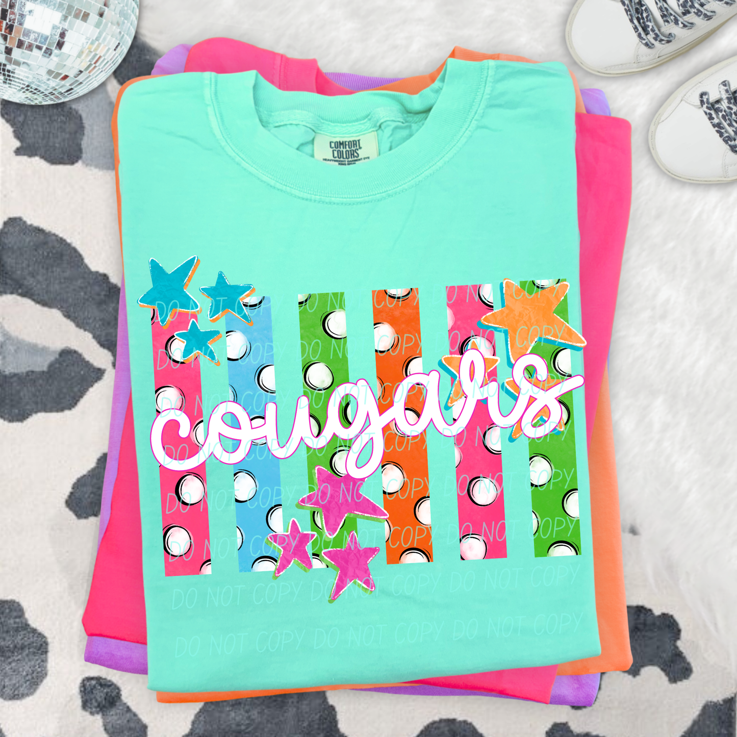 Colorful Polka Dot Stripes Mascots Unisex T-Shirt