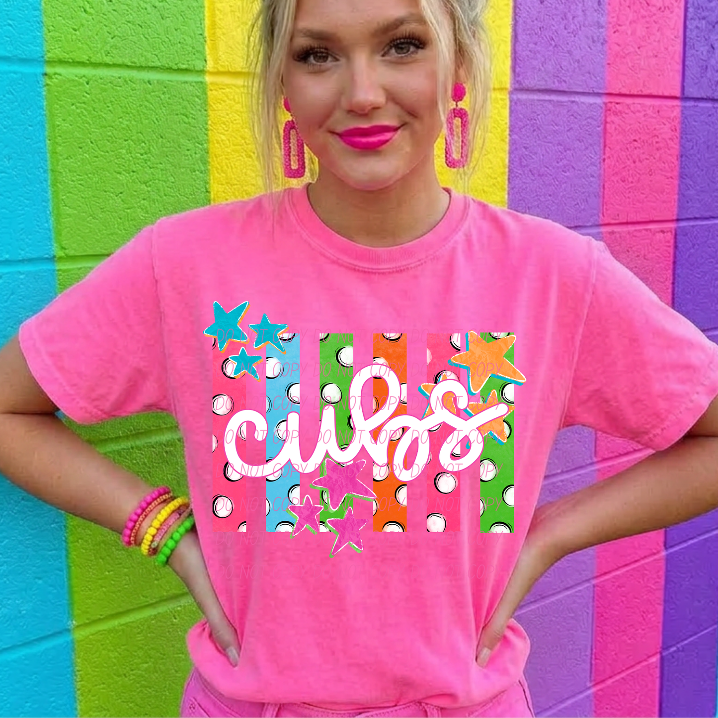 Colorful Polka Dot Stripes Mascots Unisex T-Shirt