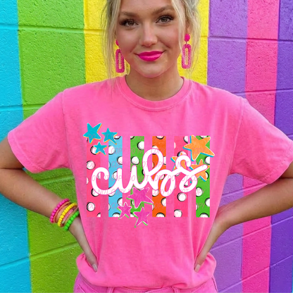Colorful Polka Dot Stripes Mascots Unisex T-Shirt