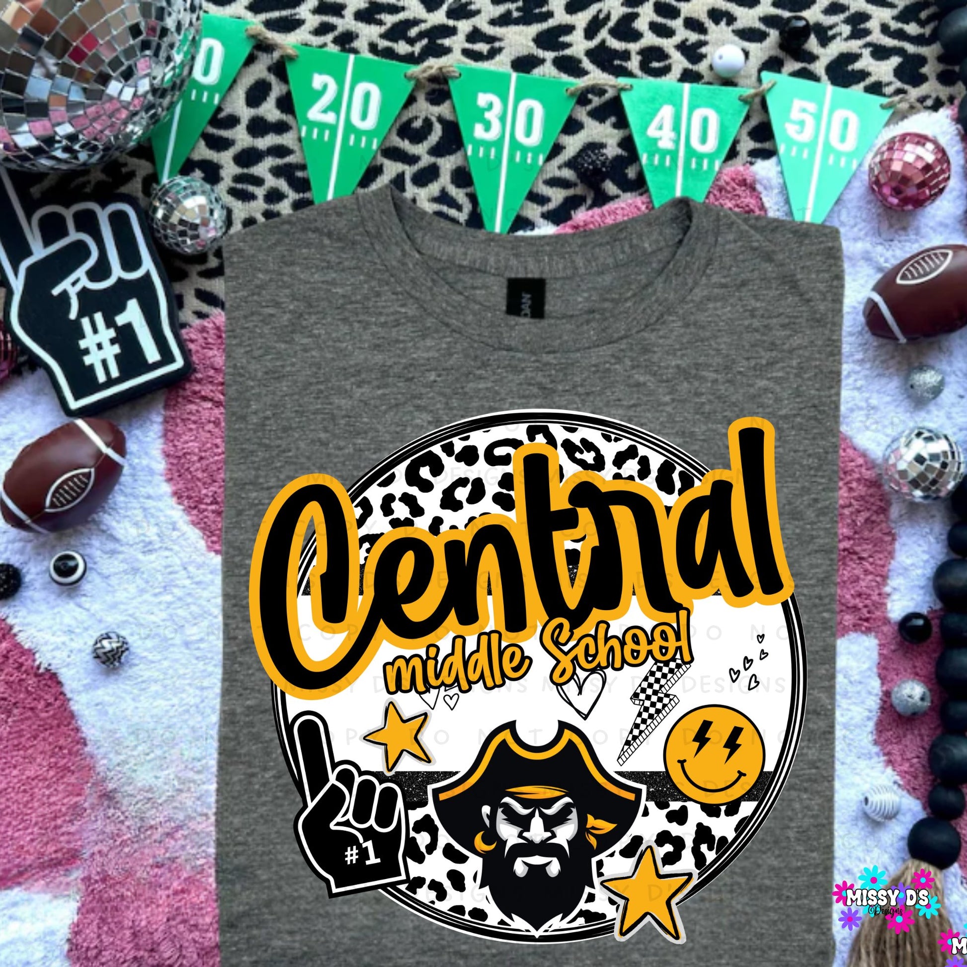 Central Middle School Crandall Pirates Preppy Circle Crewneck Sweatshirt