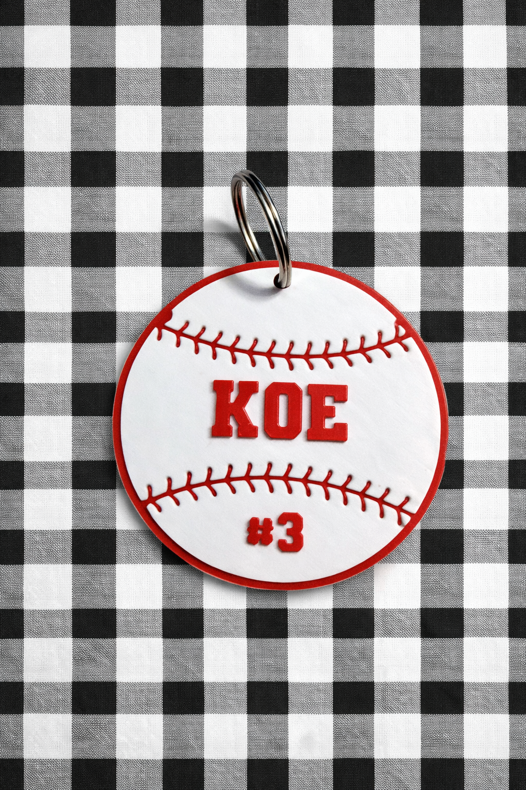 Baseball Bag Tag/Keychain Custom 3D Printed