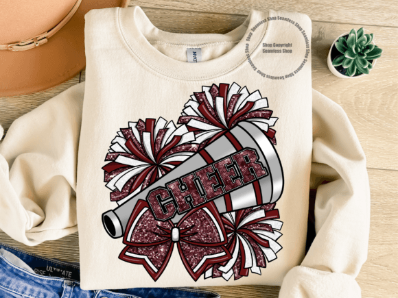 Maroon Cheer Faux Glitter SHIRT