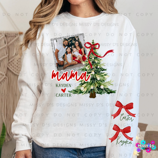 Customizable Photo Any Name Personalized Christmas Custom DTF TRANSFER with SLEEVES