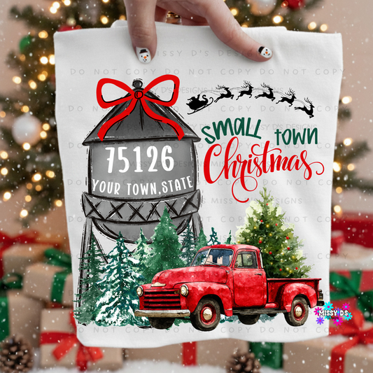 Customizable Small Town Christmas Custom Choose your Zip Code DTF TRANSFER