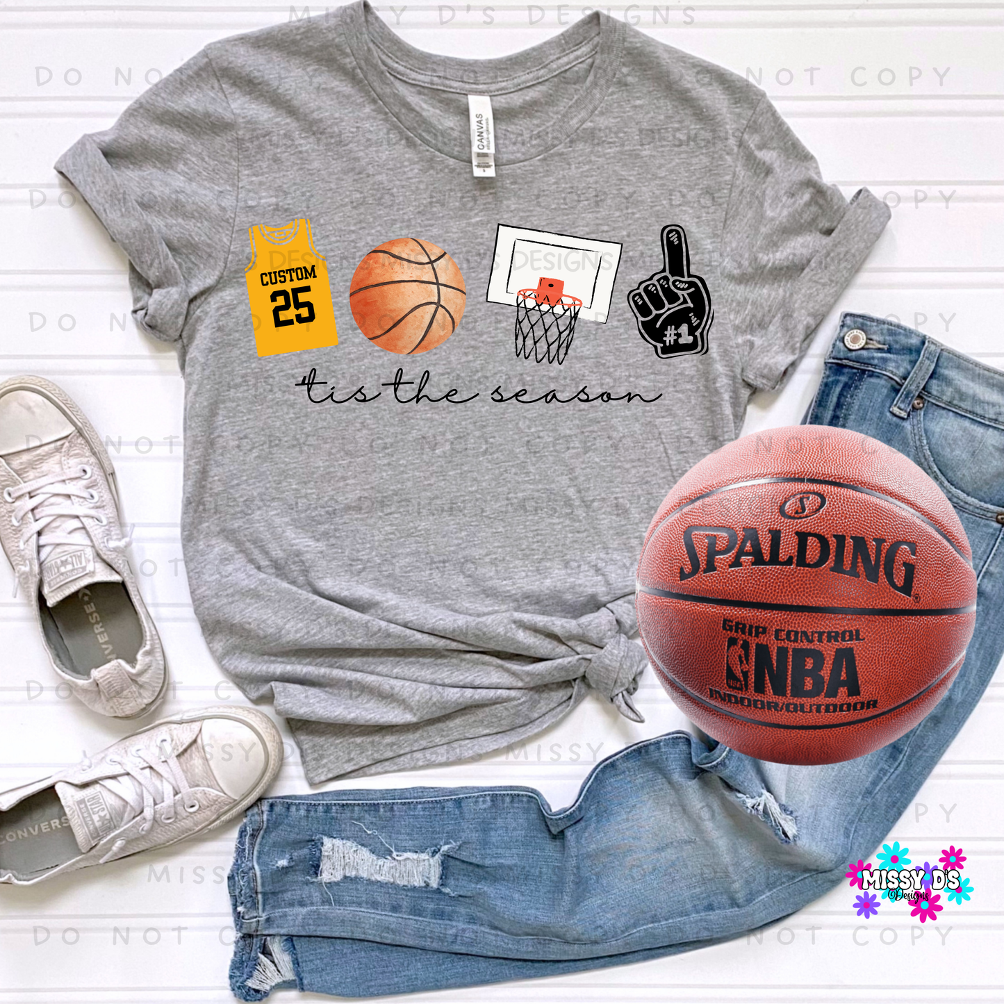 Custom Basketball Tis the Season Mascot DTF TRANSFER