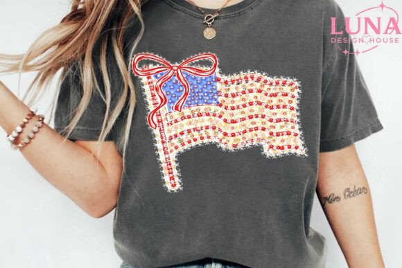 Coquette American Flag Bow T-Shirt
