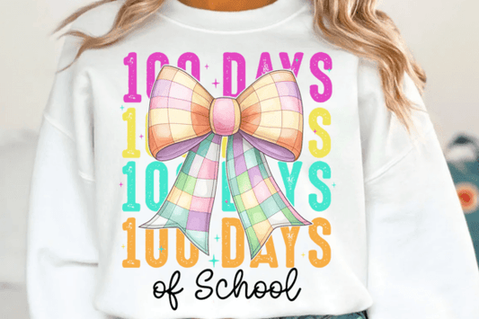 100 Days of School Checkcered coquette Bow SHIRT
