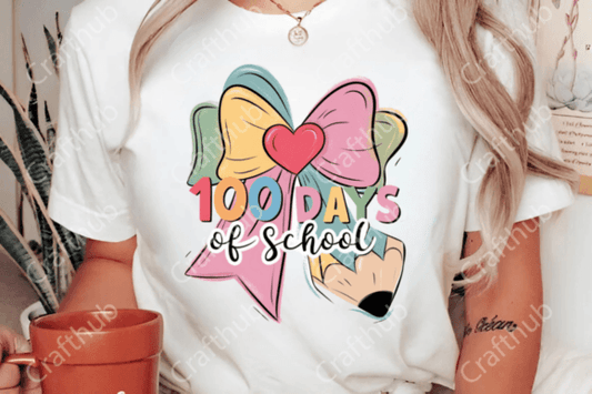 100 days of school pink coquette bow SHIRT