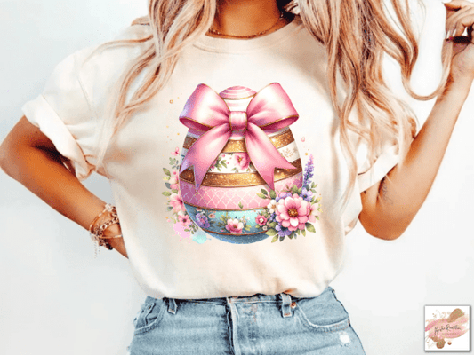 Floral Easter Egg Layered Coquette SHIRT
