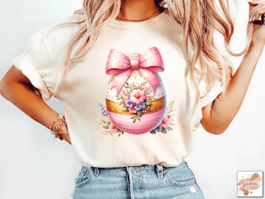 Floral Easter Egg Pink Layer Coquette SHIRT
