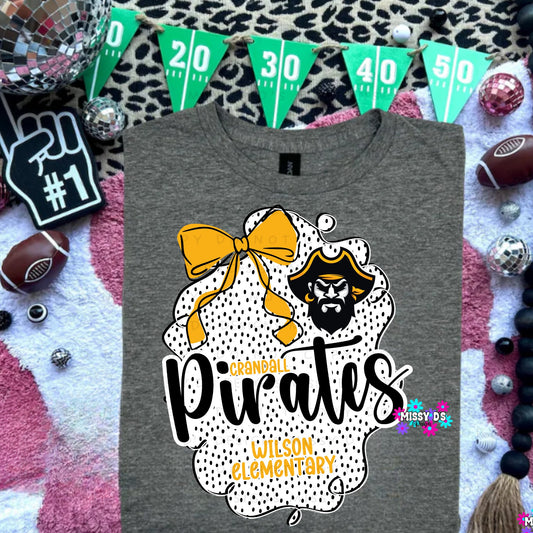 Crandall Pirates Dotted Bow Wilson Elementary Crewneck Sweatshirt