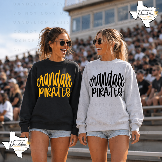 Crandall Pirates Hand Drawn Mascot