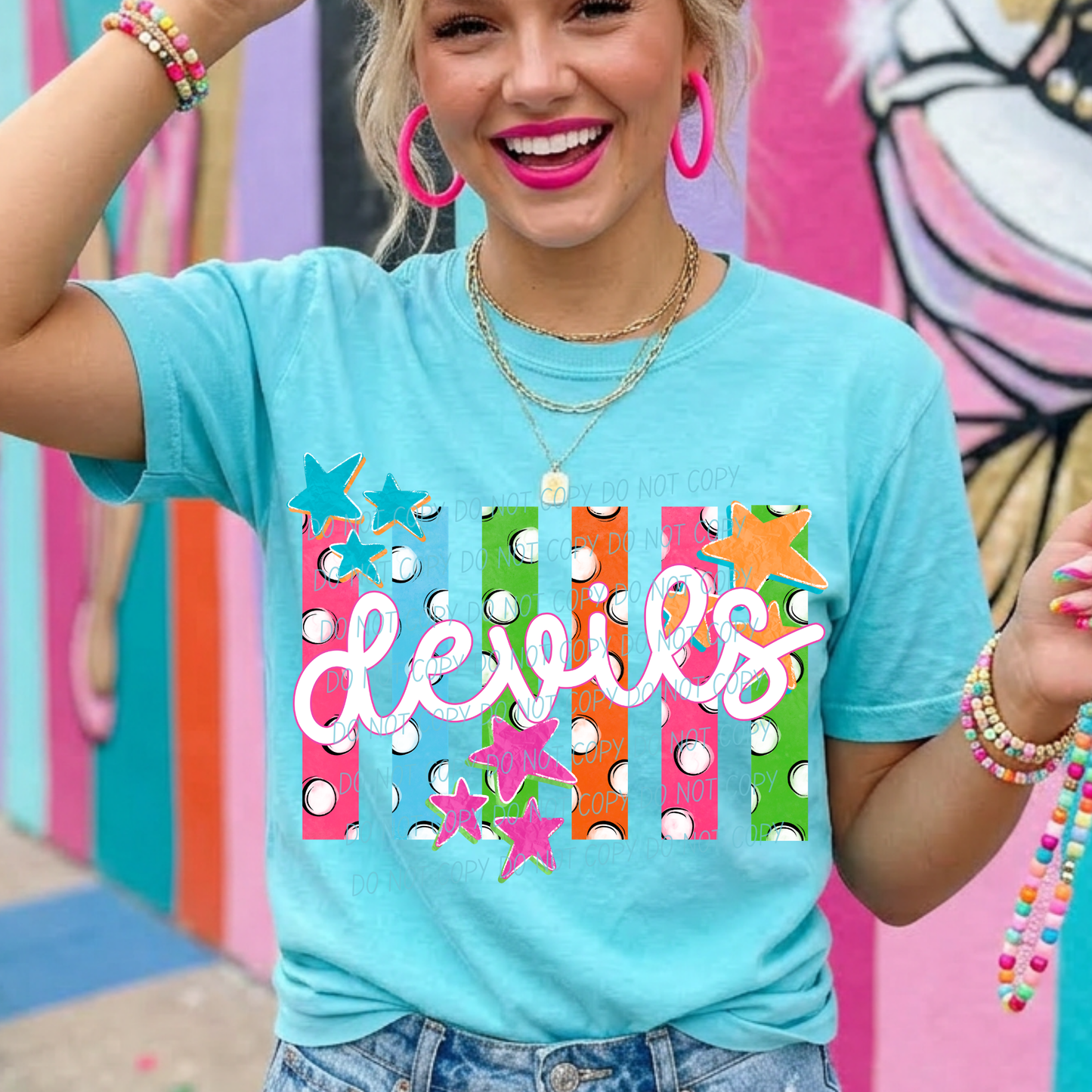 Colorful Polka Dot Stripes Mascots Unisex T-Shirt