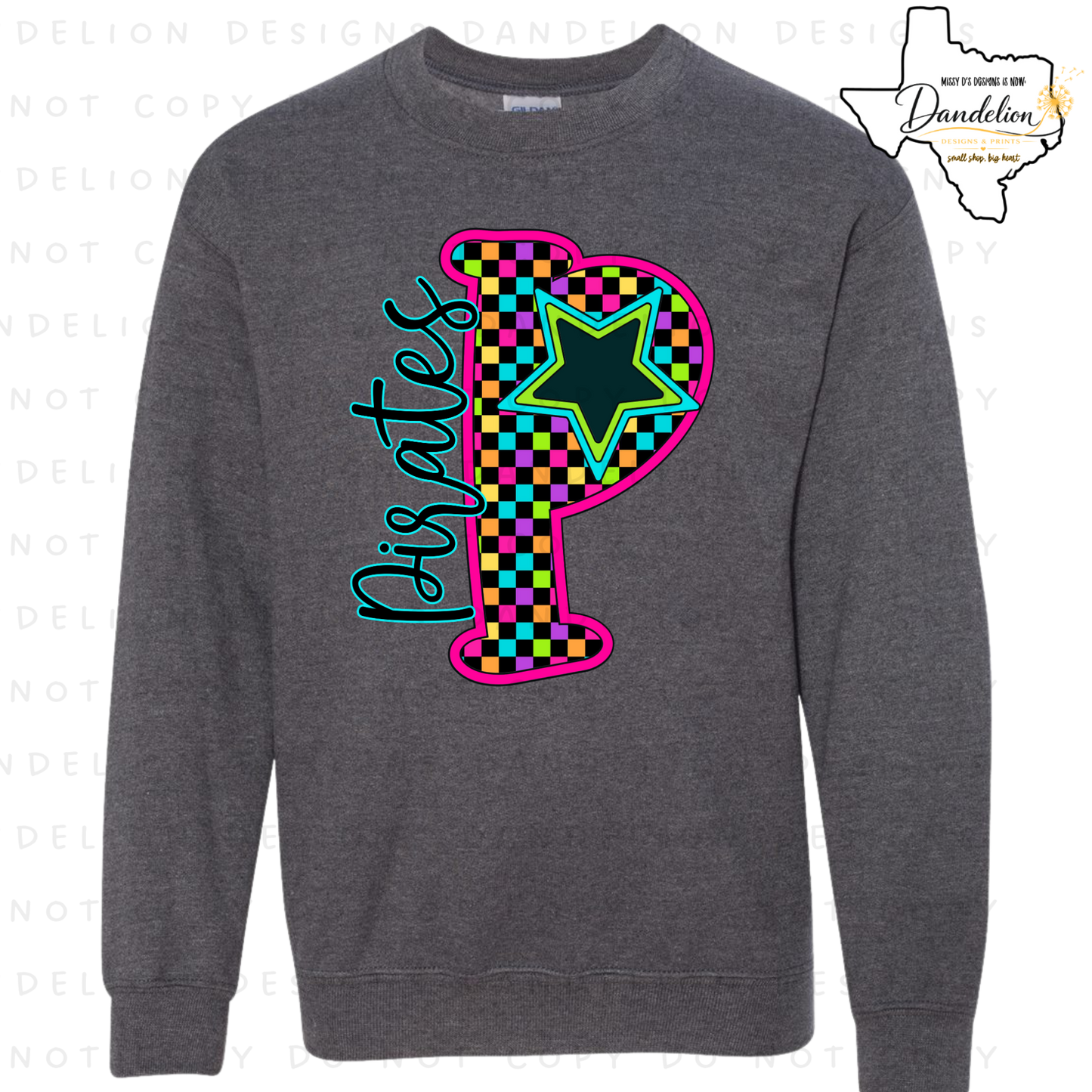 Pirates P Letter Sweatshirt - Dark Heather